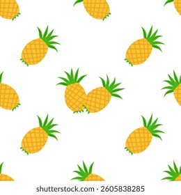 Pineapple Seamless Pattern - Tropical Fruit Illustration
