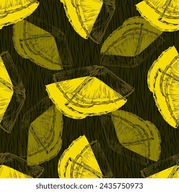 Piña patrón sin fisuras, fruta madura tropical. Impresión de verano para textil, envoltura, tela, papel pintado.