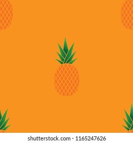 Pineapple seamless pattern. Vector of a seamless pattern of pineapple.