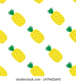 Pineapple seamless pattern vector file on isolated white background. It can be used for wallpaper, home decoration,Art, print, packaging design, fashion, etc.
