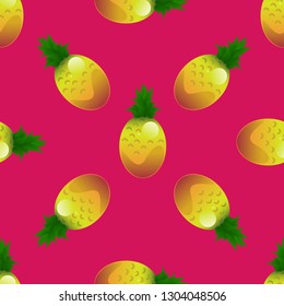 Pineapple seamless pattern vector illustration