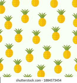 Pineapple seamless pattern. Vector illustration 