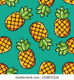 Pineapple Seamless Pattern. Vector Illustration.