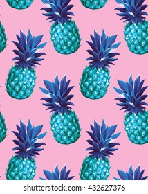 Pineapple seamless pattern. Vector illustration.