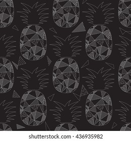 Pineapple Seamless Pattern Vector Illustration