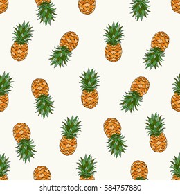Pineapple seamless pattern. Vector illustration EPS 10.