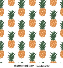 Pineapple seamless pattern. Vector illustration.