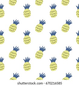 Pineapple seamless pattern. Vector illustration.