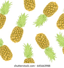 Pineapple seamless vector pattern