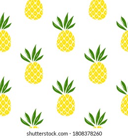 Pineapple seamless vector pattern. Decorative illustration, good for printing.  
Colorful wallpaper vector. Great for label, print, packaging, fabric. 