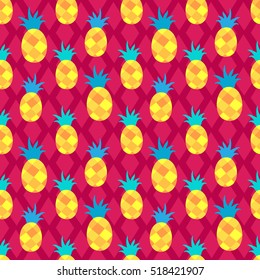 pineapple seamless vector pattern. Good for textile fabric design, wrapping paper and website wallpapers. Vector illustration.