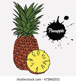 pineapple and a sectional