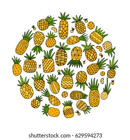 Pineapple set, sketch for your design
