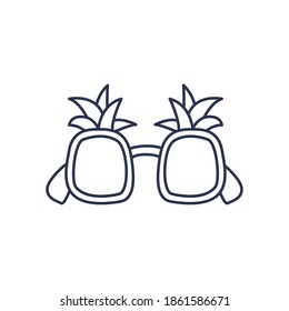 gafas con forma de piña, estilo de línea en el diseño de ilustración vectorial de fondo blanco