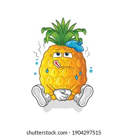 pineapple sick vector. cartoon character
