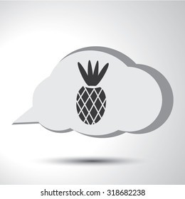 Pineapple sign flat icon