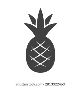 Pineapple Silhouette Against A White Background Minimalist Vector Graphic