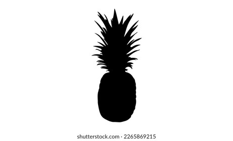 Pineapple silhouette, high quality vector