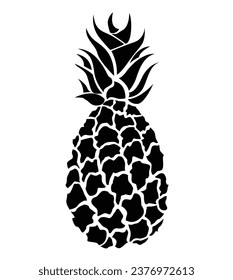 Pineapple silhouette icon. Isolated on white background. Vector illustration.