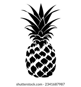 Pineapple silhouette icon isolated. Vector illustration