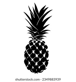 Pineapple silhouette icon isolated. Vector illustration