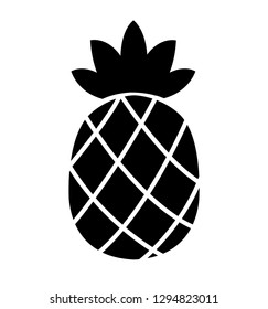 Pineapple silhouette icon vector illustration isolated on white