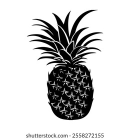 pineapple silhouette on white background vector design illustration