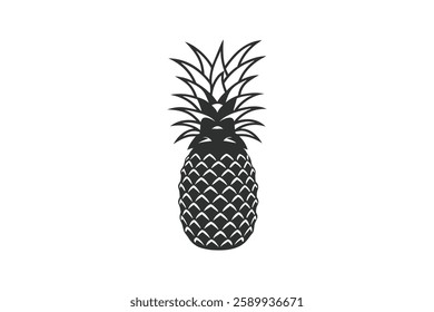 pineapple silhouette vector art. pineapple fruit icon designs.