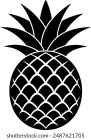 pineapple silhouette vector design with a white background