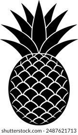 diseño de Vector de silueta de piña con un fondo blanco