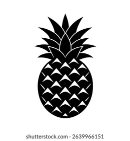 Pineapple Silhouette Vector Icon On White Background