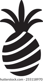 Pineapple silhouette vector icon symbolizing tropical vibes, hospitality, and freshness. Ideal for food, travel, summer, or branding projects. EPS format provides scalability.