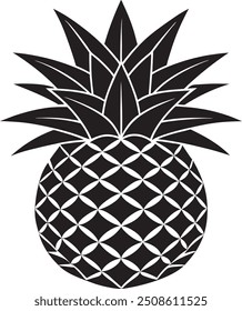 Pineapple silhouette vector illustration on white background