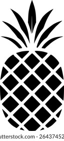 Pineapple Silhouette Vector – Perfect for Icon, Logo, Sticker, Stencil Pattern, Wall Art, Craft Design, Product Packaging, Educational Illustration, and Home Decoration