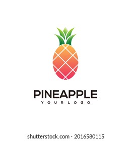 Ilustración de color de logotipo sencillo de piña
