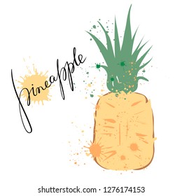 Pineapple simple style, vector