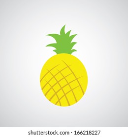 pineapple simple vector cartoon style 