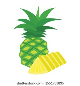 Pineapple simple vector isolated object. Passion fruit logo. Healthy food.Vector illustration
