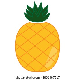 Pineapple as a simplified figure. Vector pineapple logo