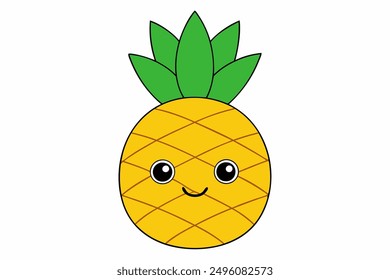 pineapple single pineapple on white background illustration vector files