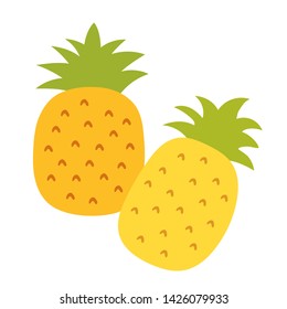 Pineapple sketch. Exotic fruit. Hand drawn doodle vector sketch. Sweet tropical food