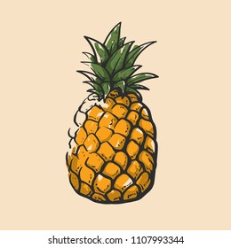pineapple sketch icon unique