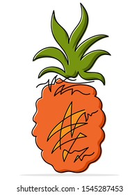 Pineapple Sketch Style Vector Illustration