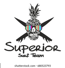 Pineapple skull graphic design vector art