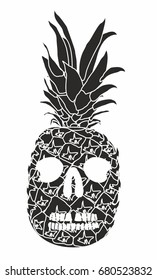 Pineapple skull graphic design vector art
