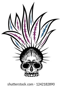 Pineapple skull. Motif for the summer.