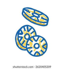 pineapple slice food cut doodle icon sketch vector. pineapple slice food cut sign. isolated symbol illustration