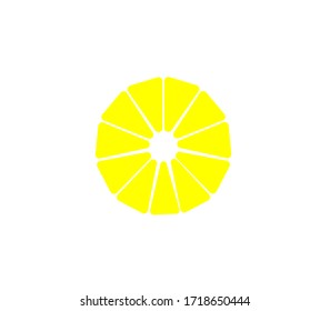 pineapple slice isolated on white background, lemon slice vector design