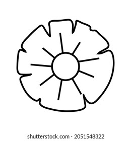 Pineapple slice line icon. Vector illustration isolated on white.