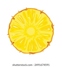 Pineapple slice. Sweet tropical fruit. Vector cartoon flat illustration.